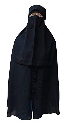 Islamische Muslimische Niqab Niqabs Nikab Naqaab Burqa Damen Turban Khimar Hijab Hejab Burkas Schleier Islam Islami Gesichtsbedeckung Kleidung Muslim Abaya Gebet Overhead Full Cap Schal (schwarz) von bonballoon