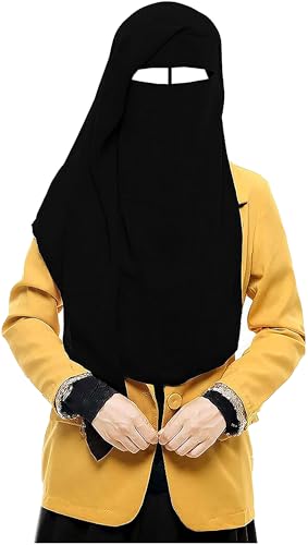 Niqab Niqabs Nikab Naqaab, 3-lagig, Burka, Hijab, Gesichtsbedeckung, Schleier, Islam, islamisches Kleid, Kleidung für muslimische Damen, Jilbab Abaya-Kleid von bonballoon