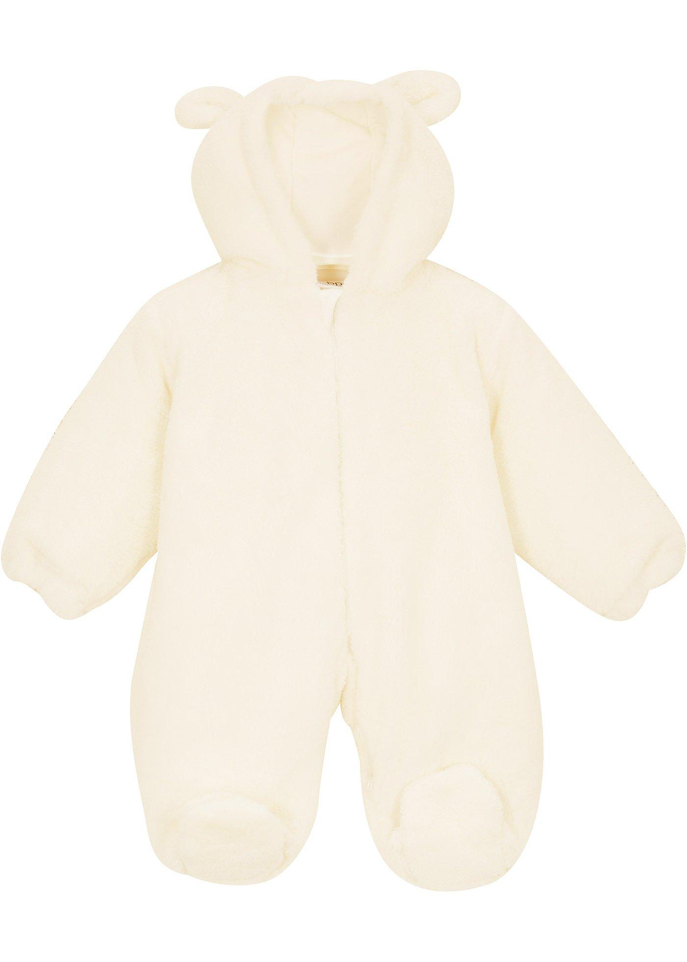 Baby Teddyfleece Overall mit Kapuze von bonprix