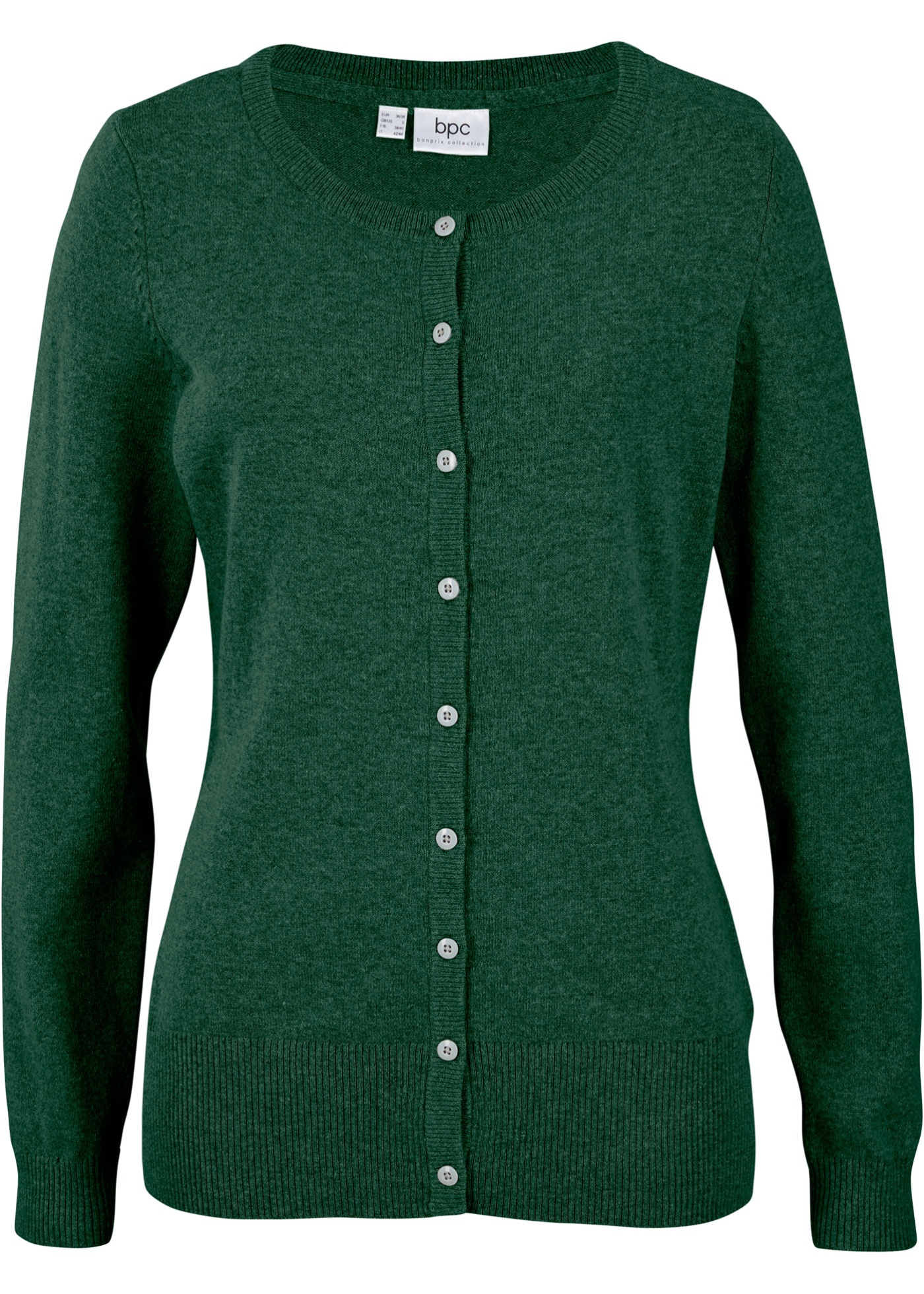 Basic Feinstrickjacke mit recycelter Baumwolle von bonprix