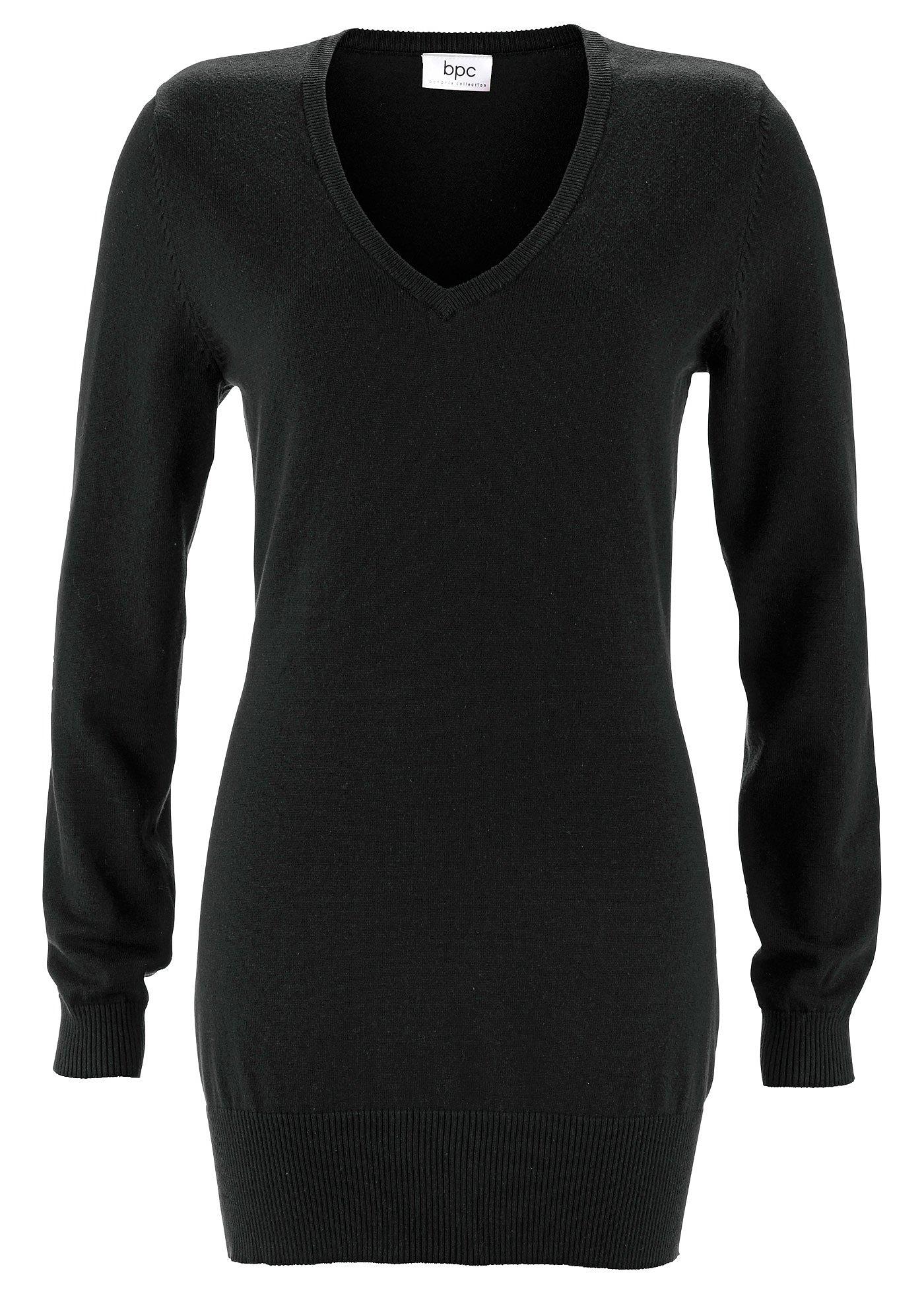 Basic Longpullover mit V-Ausschnitt von bonprix