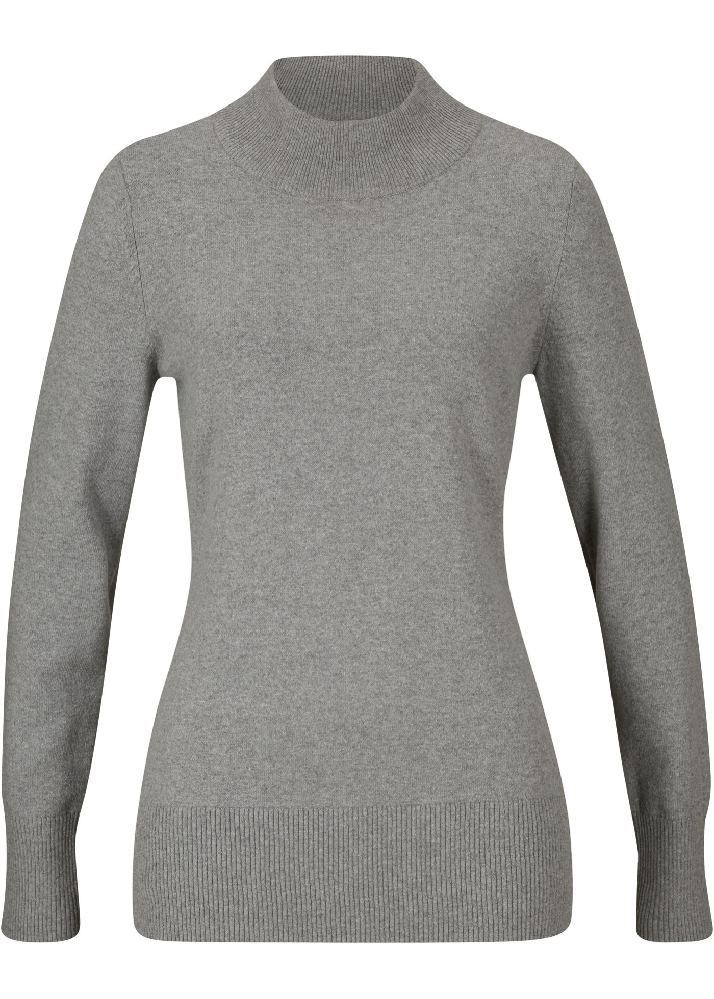 Basic Pullover mit Stehkragen mit recycelter Baumwolle von bonprix