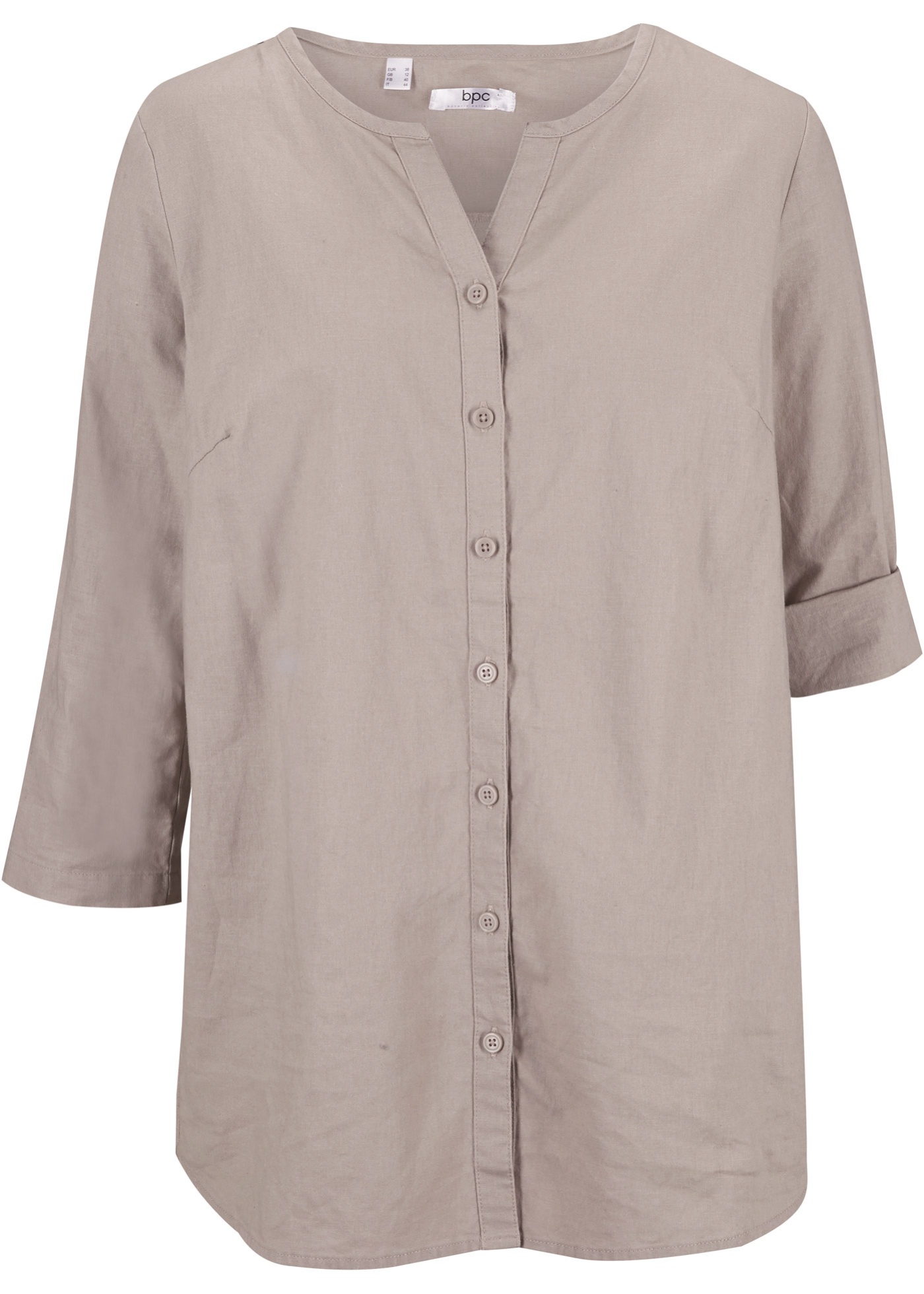 Bluse mit Leinen, 3/4 Arm von bonprix