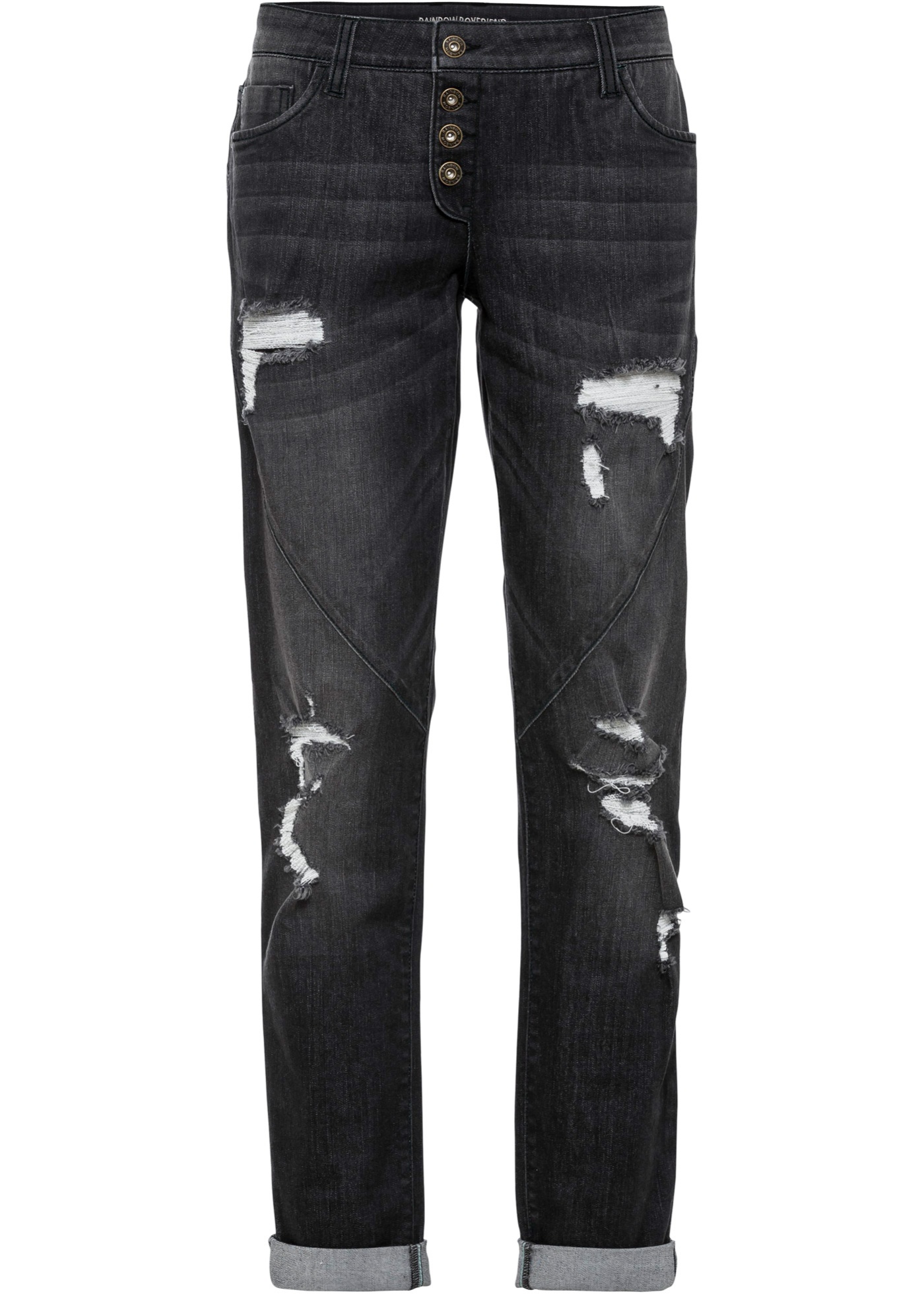 Boyfriend-Jeans Destroyed mit recyceltem Polyester von bonprix