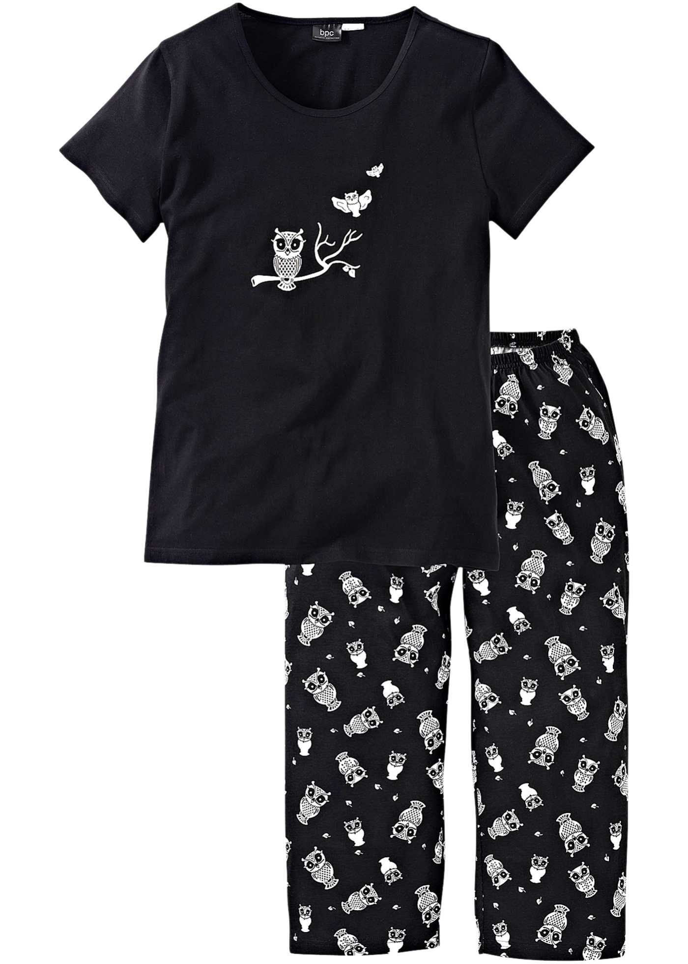 Capri Pyjama mit kurzen Ärmeln von bonprix