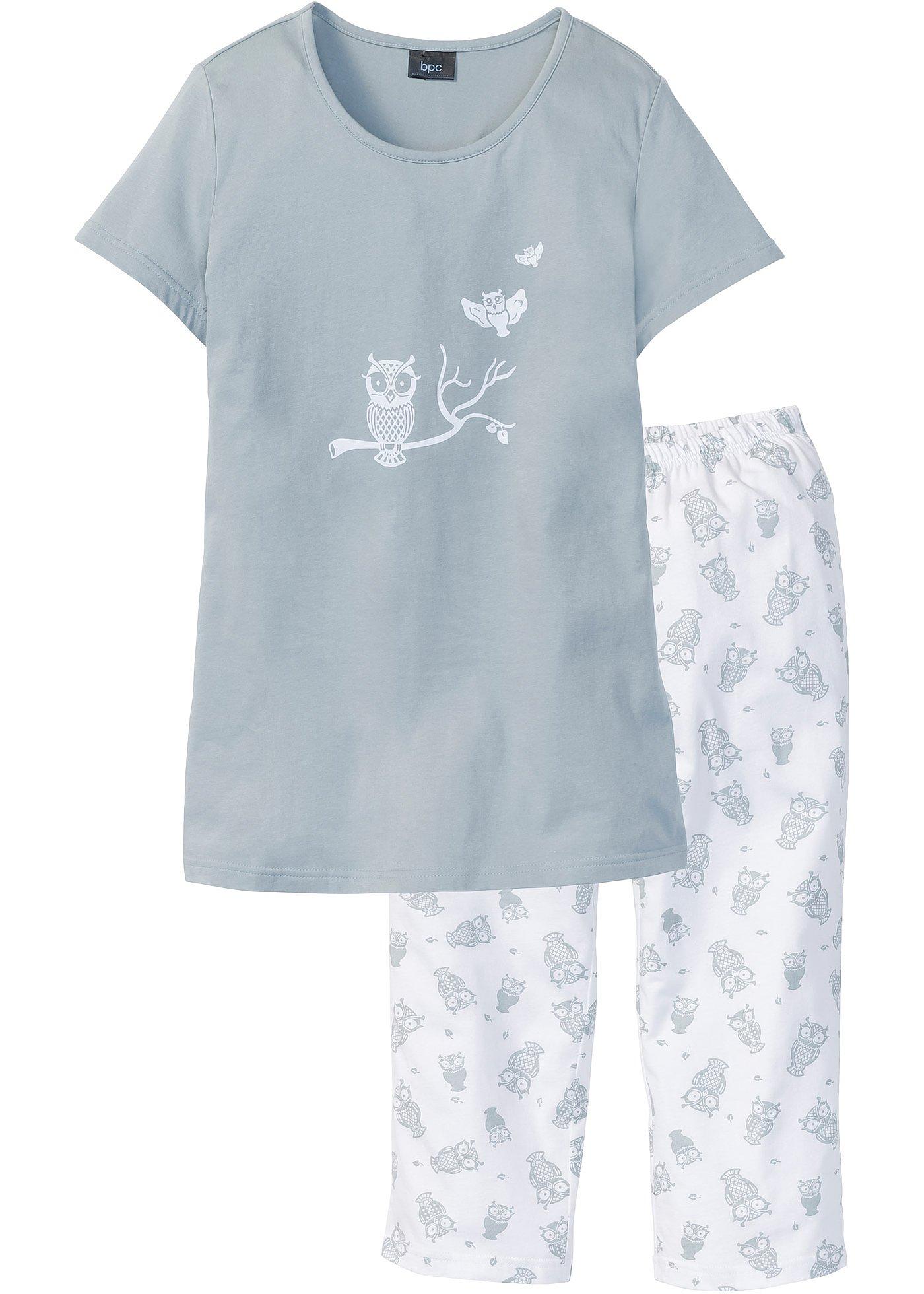 Capri Pyjama mit kurzen Ärmeln von bonprix