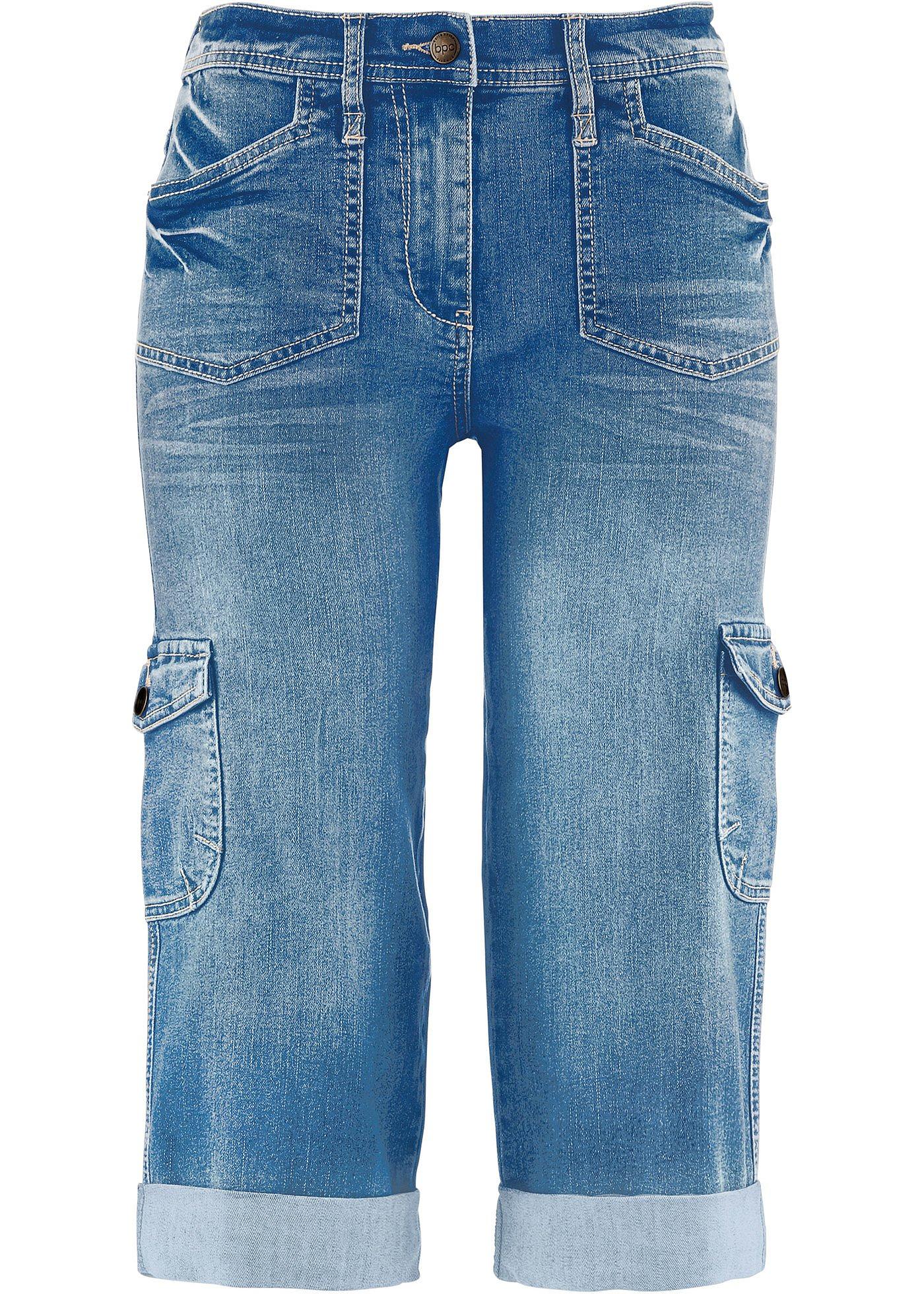 Cargo Jeans, Mid Waist, Stretch von bonprix