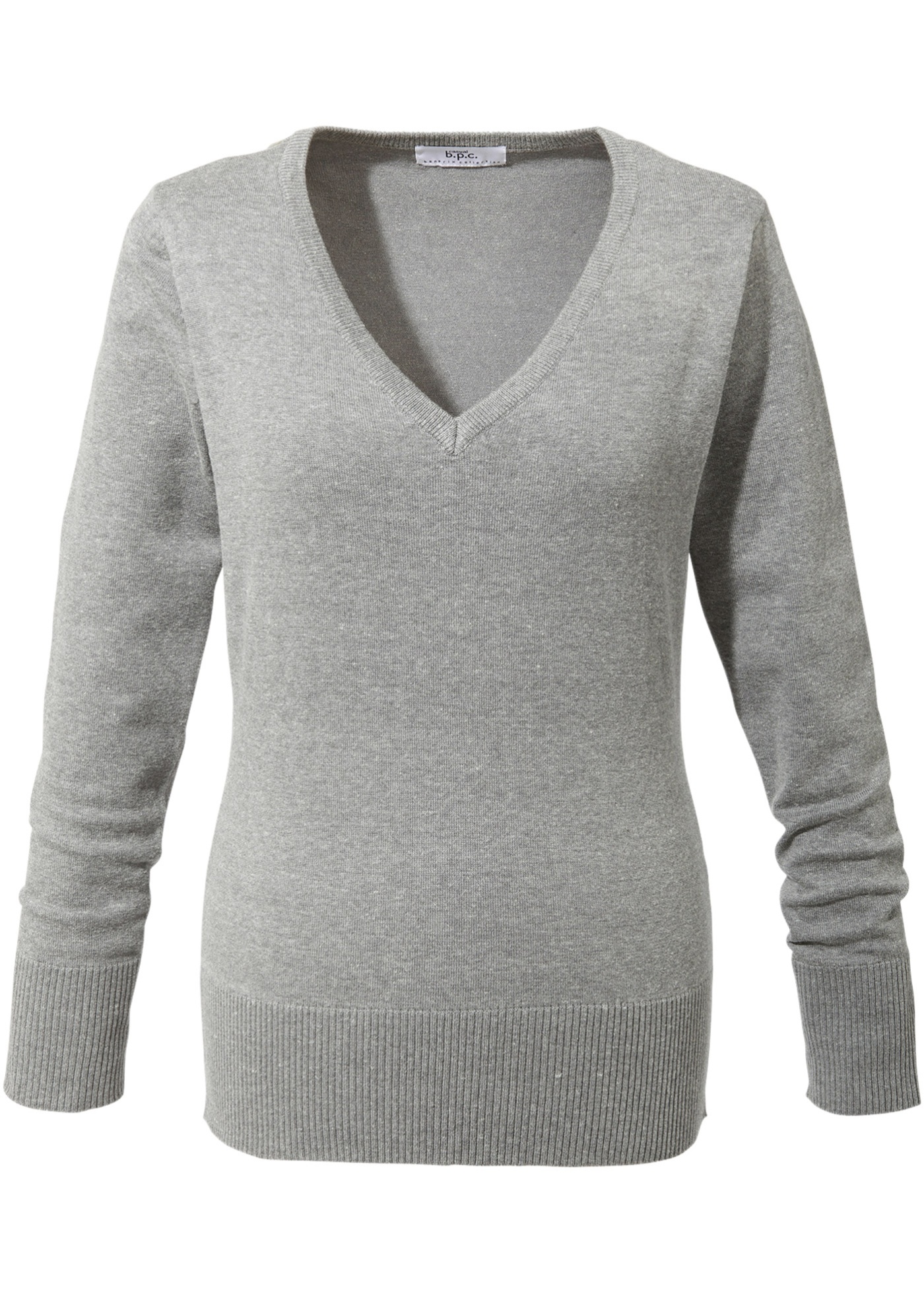 Feinstrick-Pullover mit V-Ausschnitt von bonprix