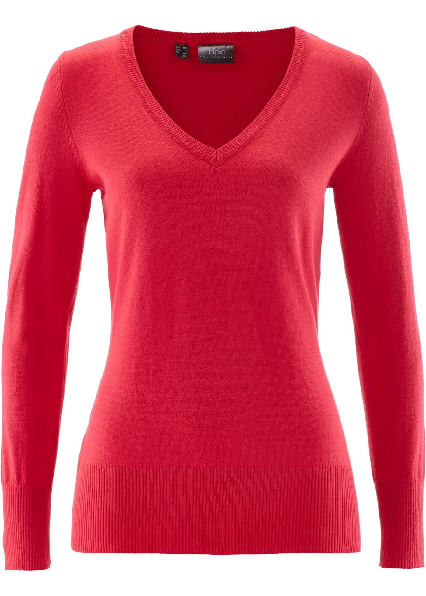 Feinstrick-Pullover mit V-Ausschnitt von bonprix