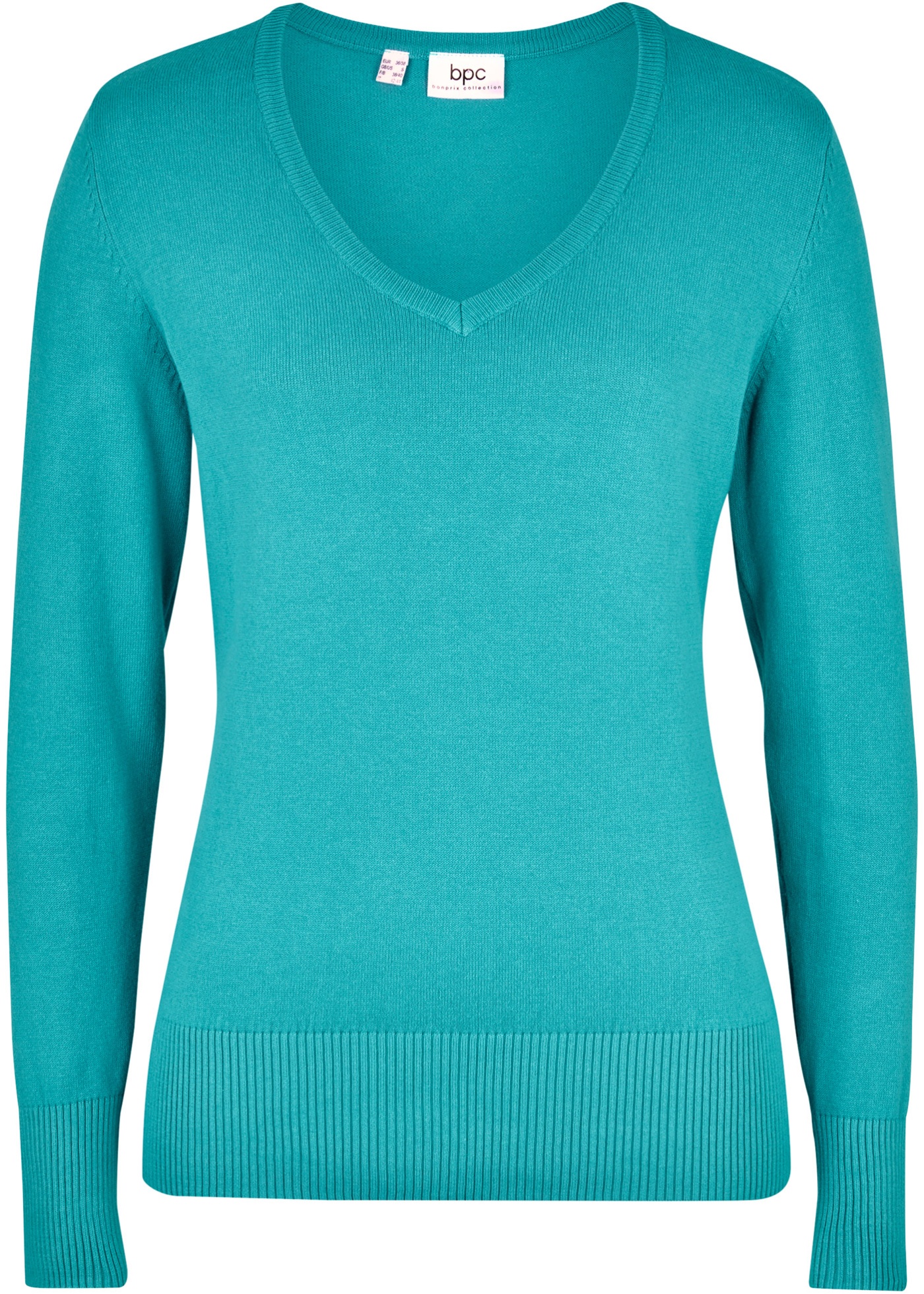 Feinstrick-Pullover mit V-Ausschnitt von bonprix