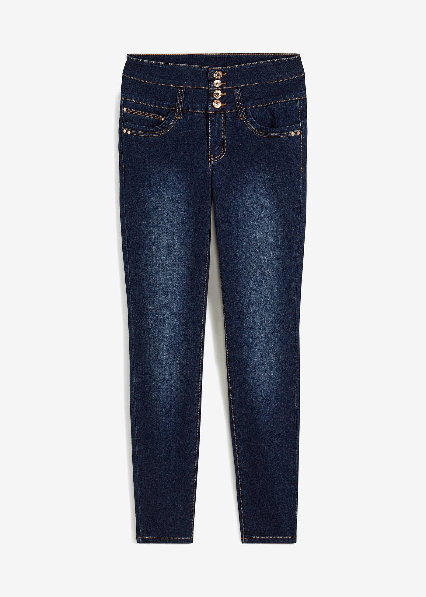 High Waist Skinny-Jeans mit langer Knopfleiste von bonprix