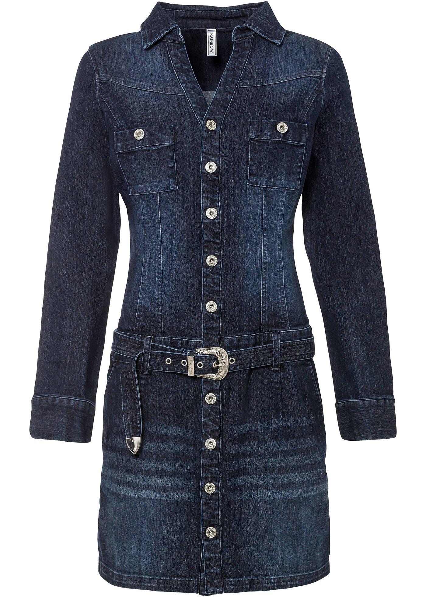 Jeans Kleid mit Gürtel von bonprix