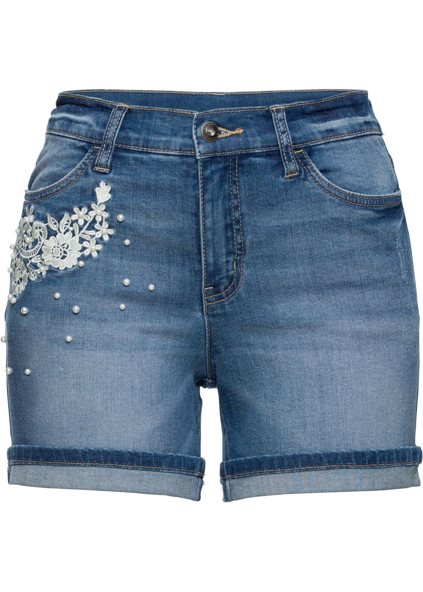 Jeans-Shorts mit Verzierung von bonprix