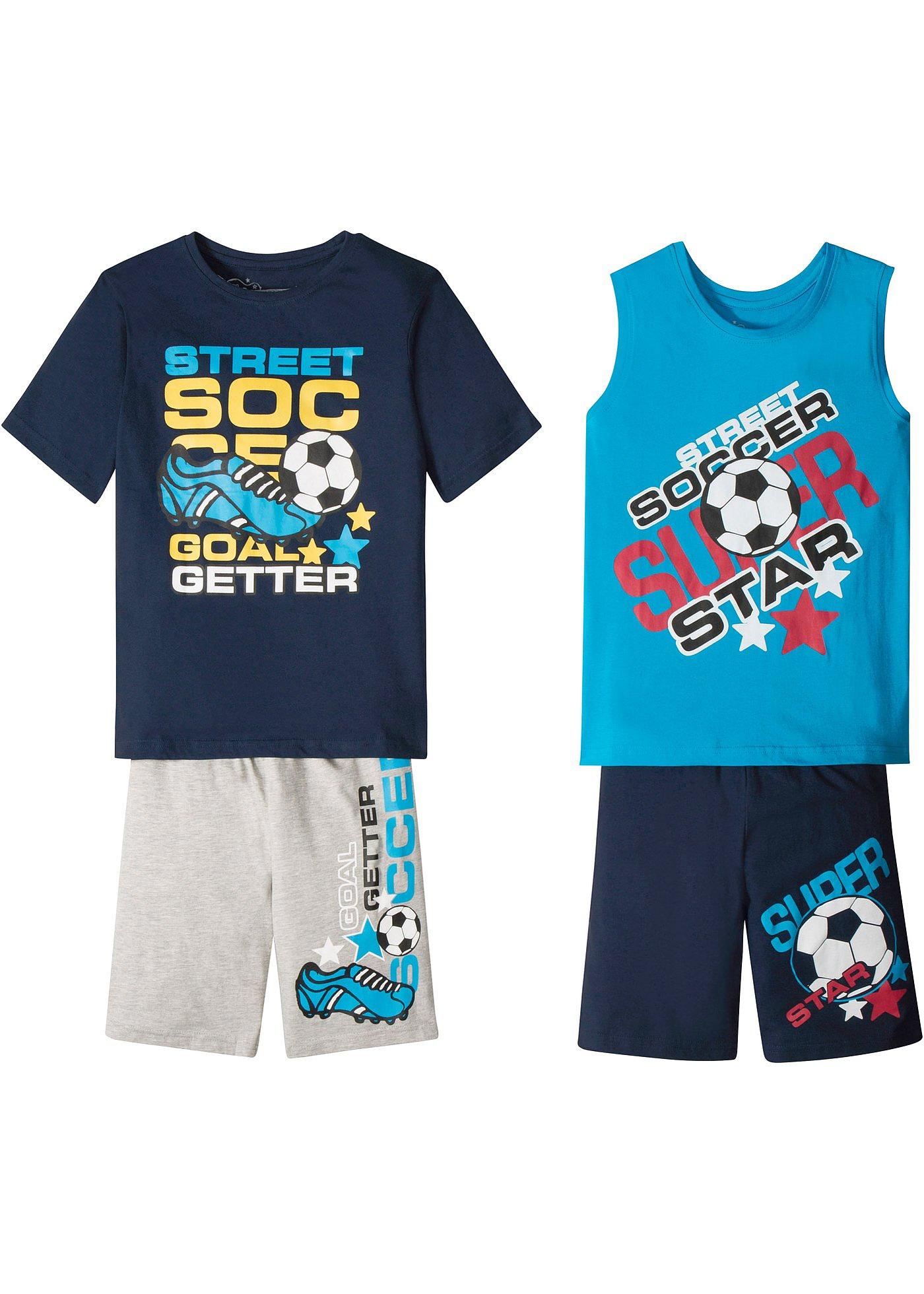 Jungen T-Shirt + Tanktop + Bermudas (4-tlg. Set) von bonprix