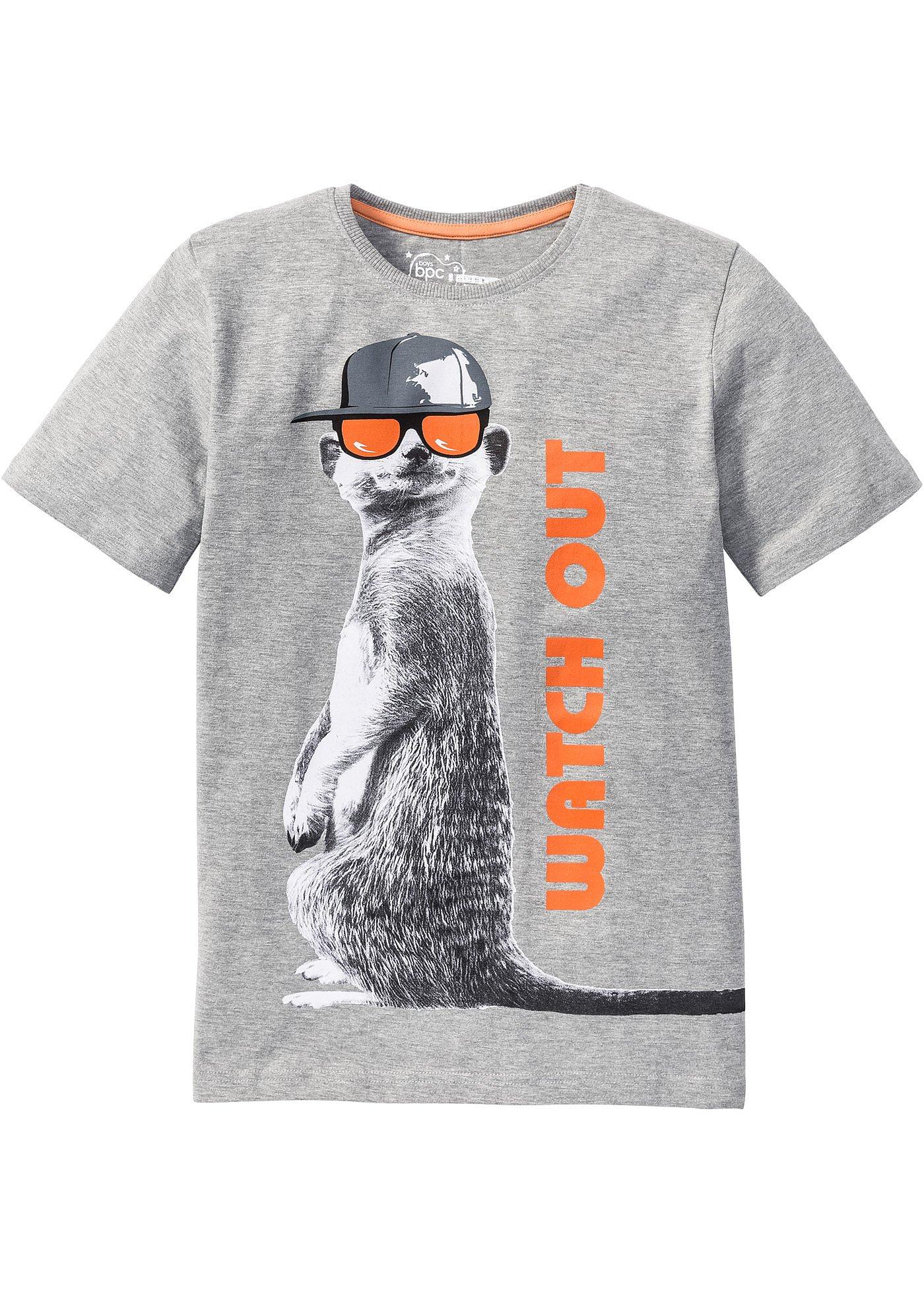 Jungen T-Shirt mit coolem Druck aus Bio-Baumwolle von bonprix