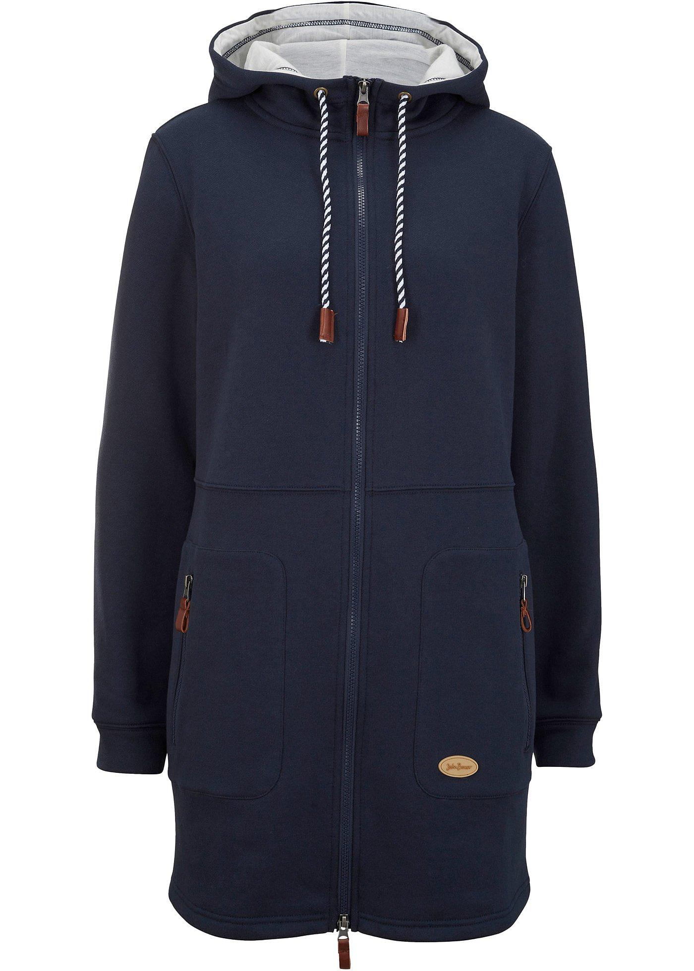 Long-Kapuzen-Sweatjacke von bonprix