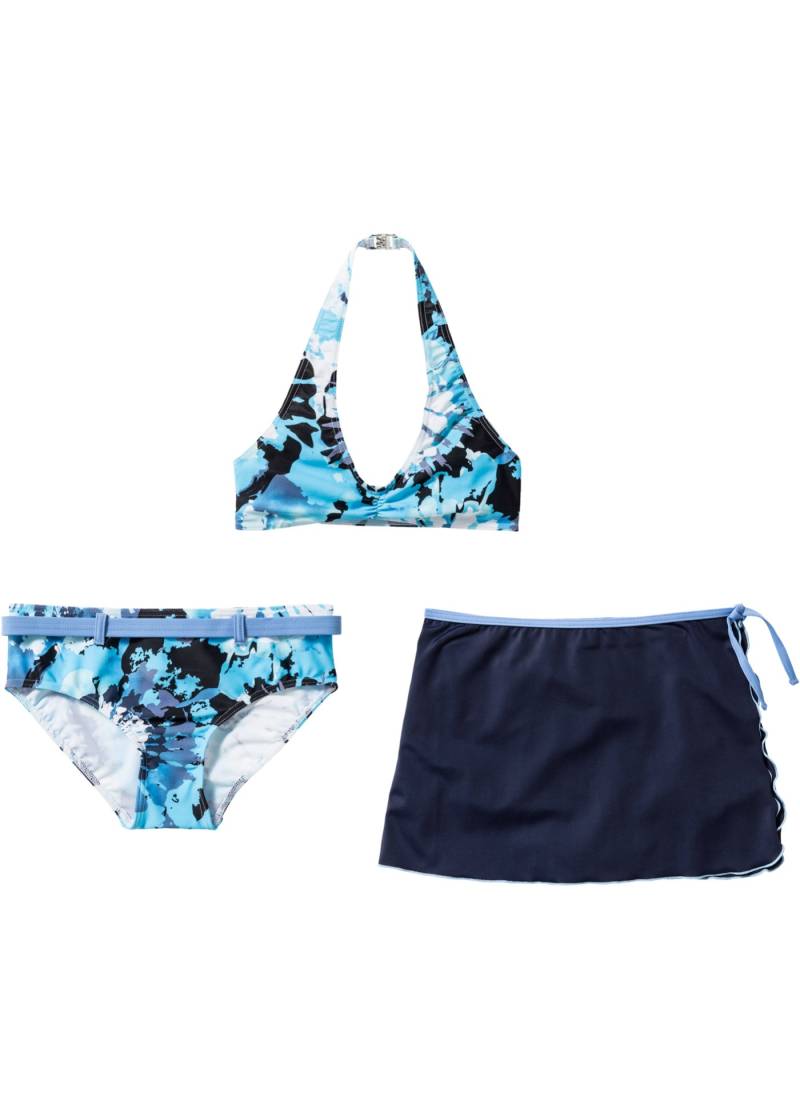 Mädchen Bikini+Rock  aus recyceltem Polyamid (3-tlg. Set) von bonprix