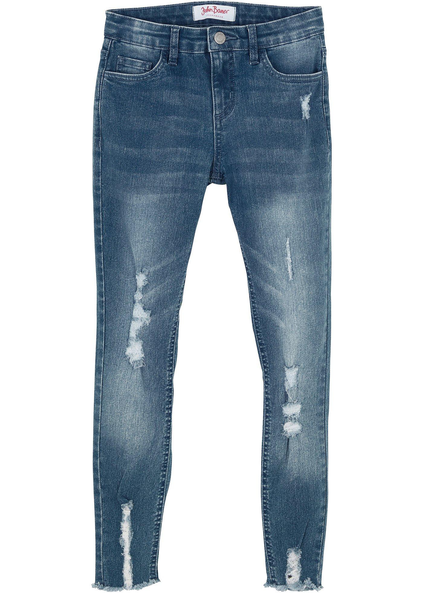 Mädchen Skinny-Jeans mit Used Effekt von bonprix