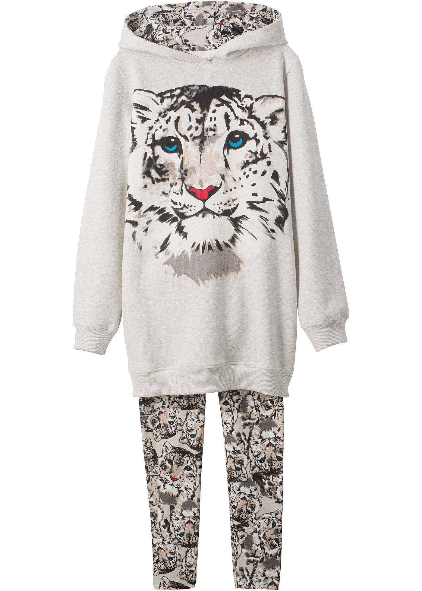 Mädchen Sweatshirt + Leggings mit Bio Baumwolle (2-tlg. Set) von bonprix