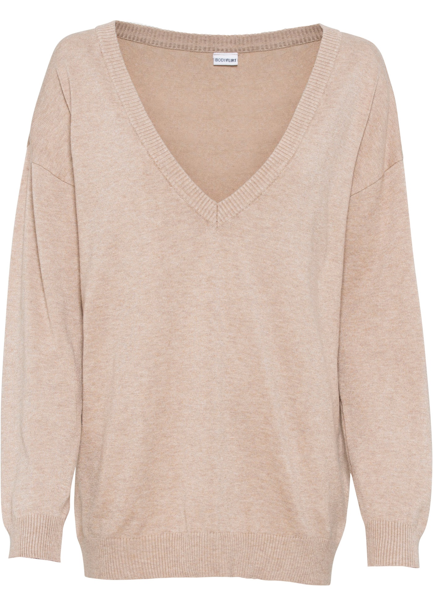 Oversize-Pullover mit V-Ausschnitt von bonprix