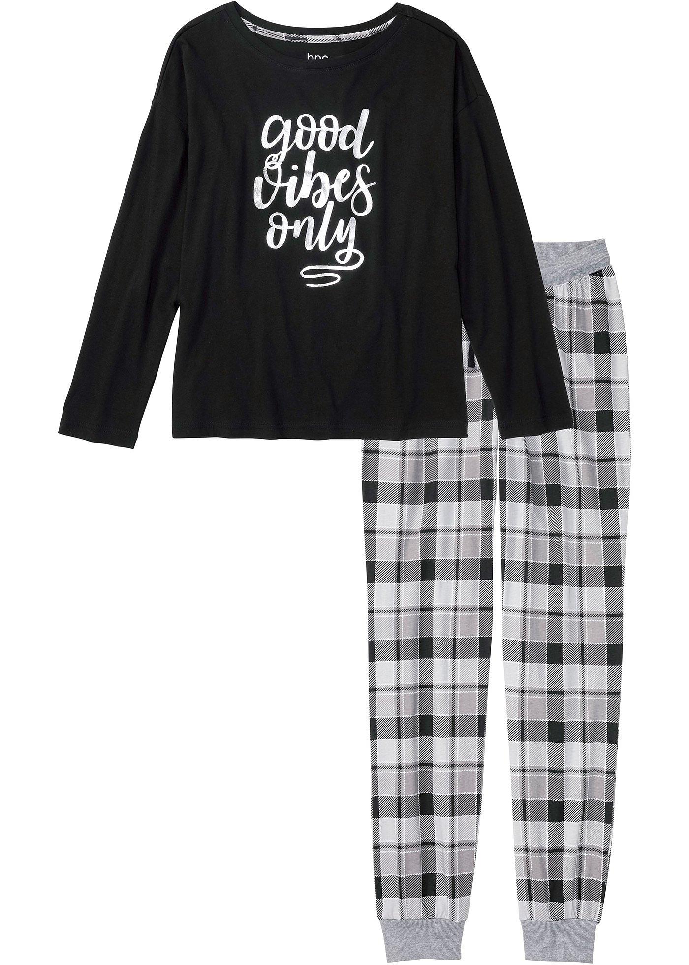 Pyjama mit oversized Shirt von bonprix