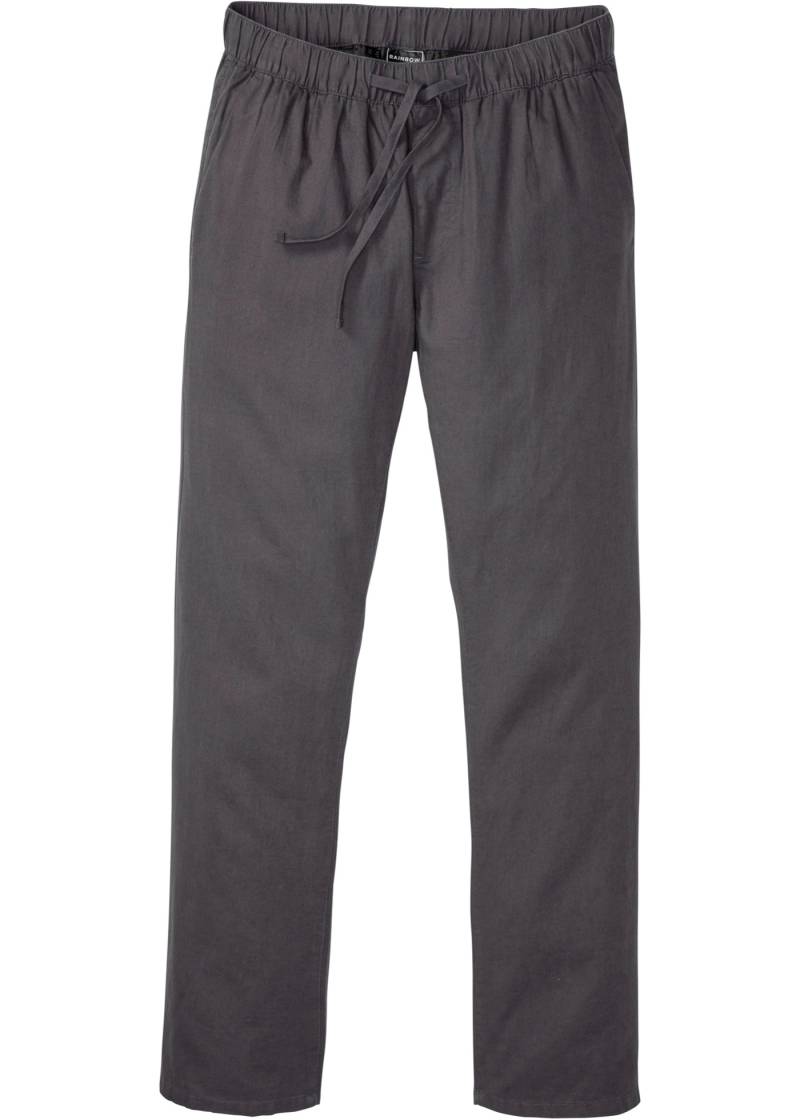 Regular Fit Chino-Schlupfhose mit Leinenanteil, Straight von bonprix