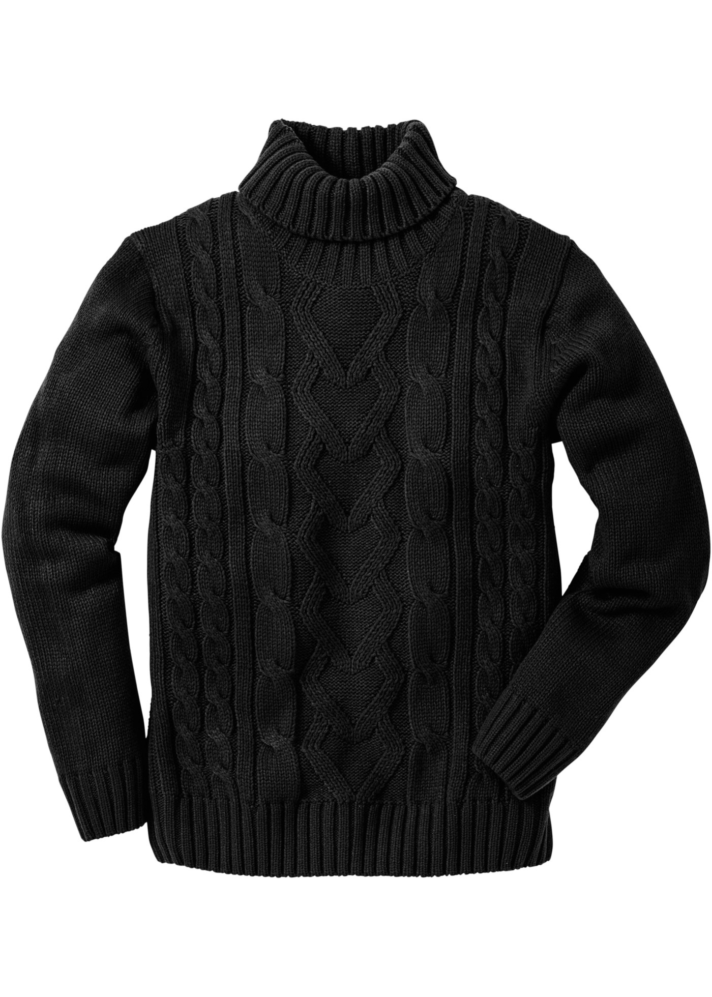 Rollkragenpullover mit Zopfmuster von bonprix