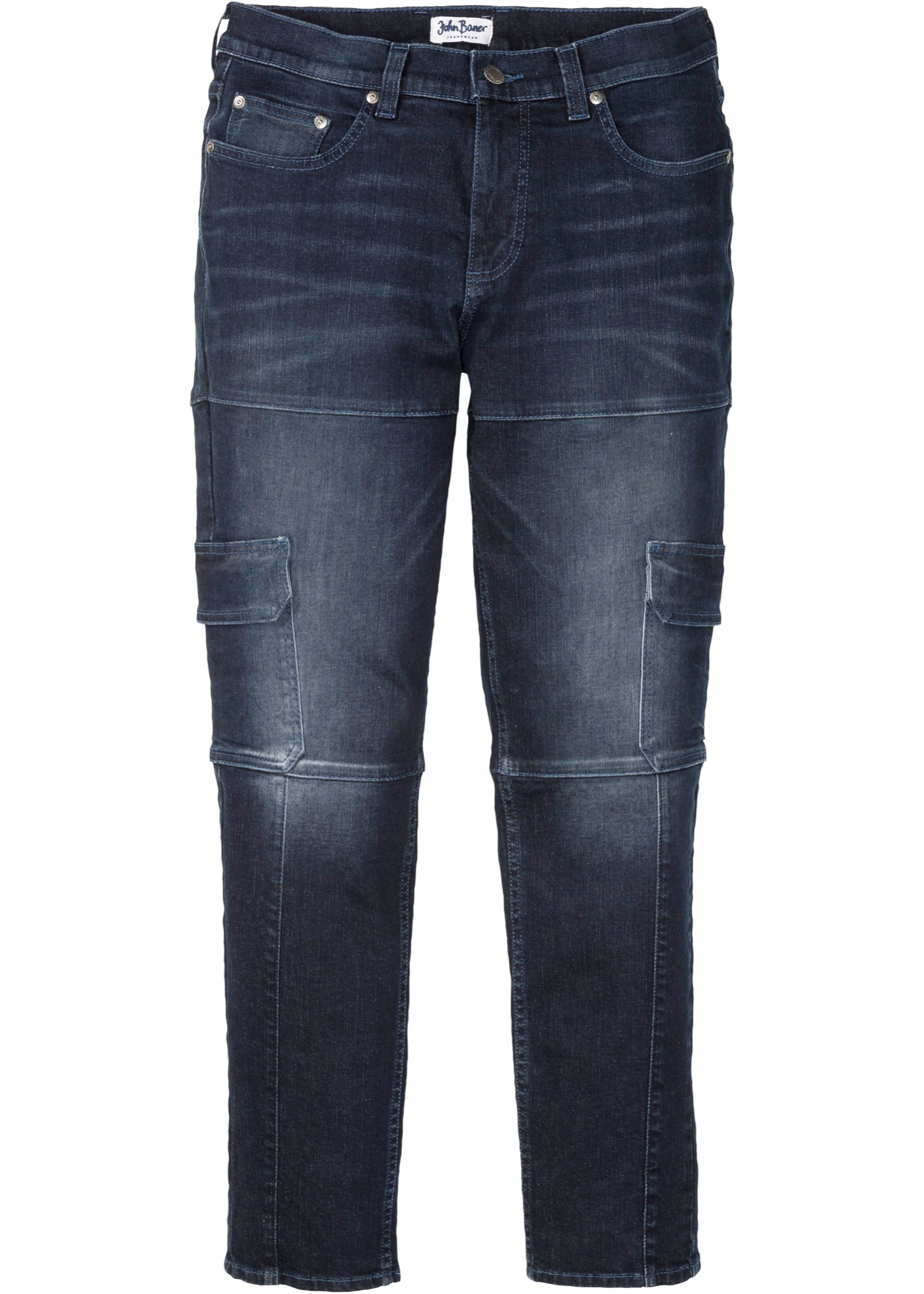 Slim Fit Cargo-Stretch-Jeans, Straight von bonprix