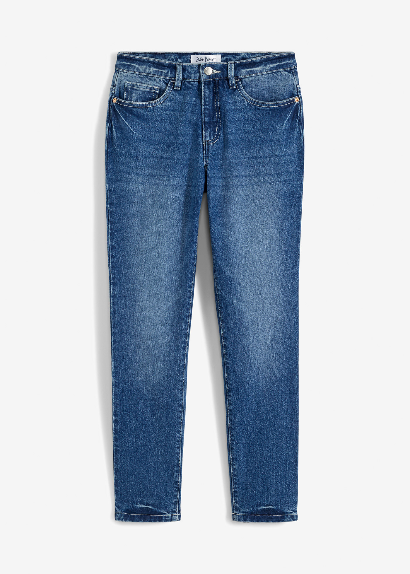 Slim Fit Jeans Mid Waist, cropped von bonprix