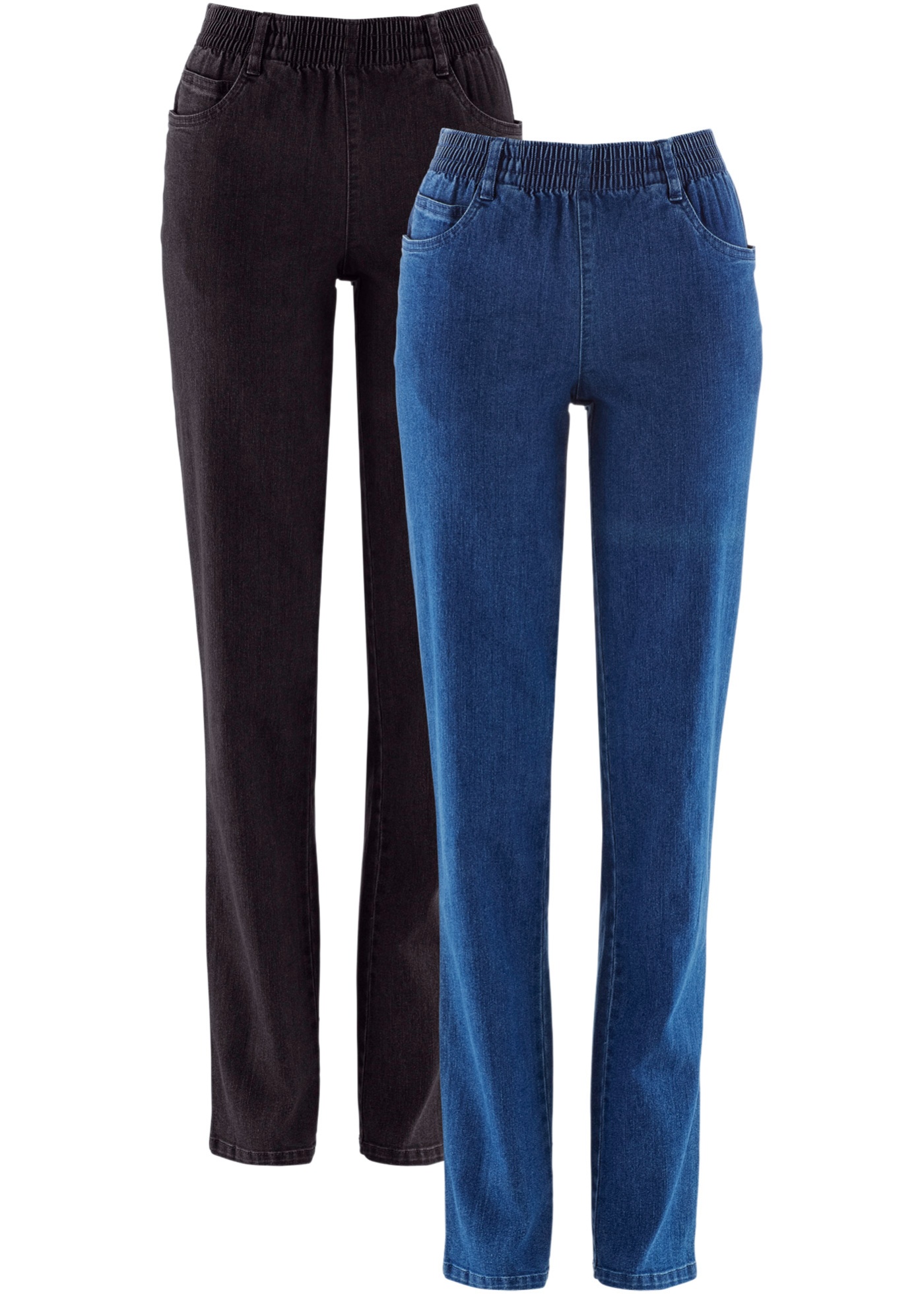 Straight Jeans, Mid Waist, lang, (2er Pack) von bonprix