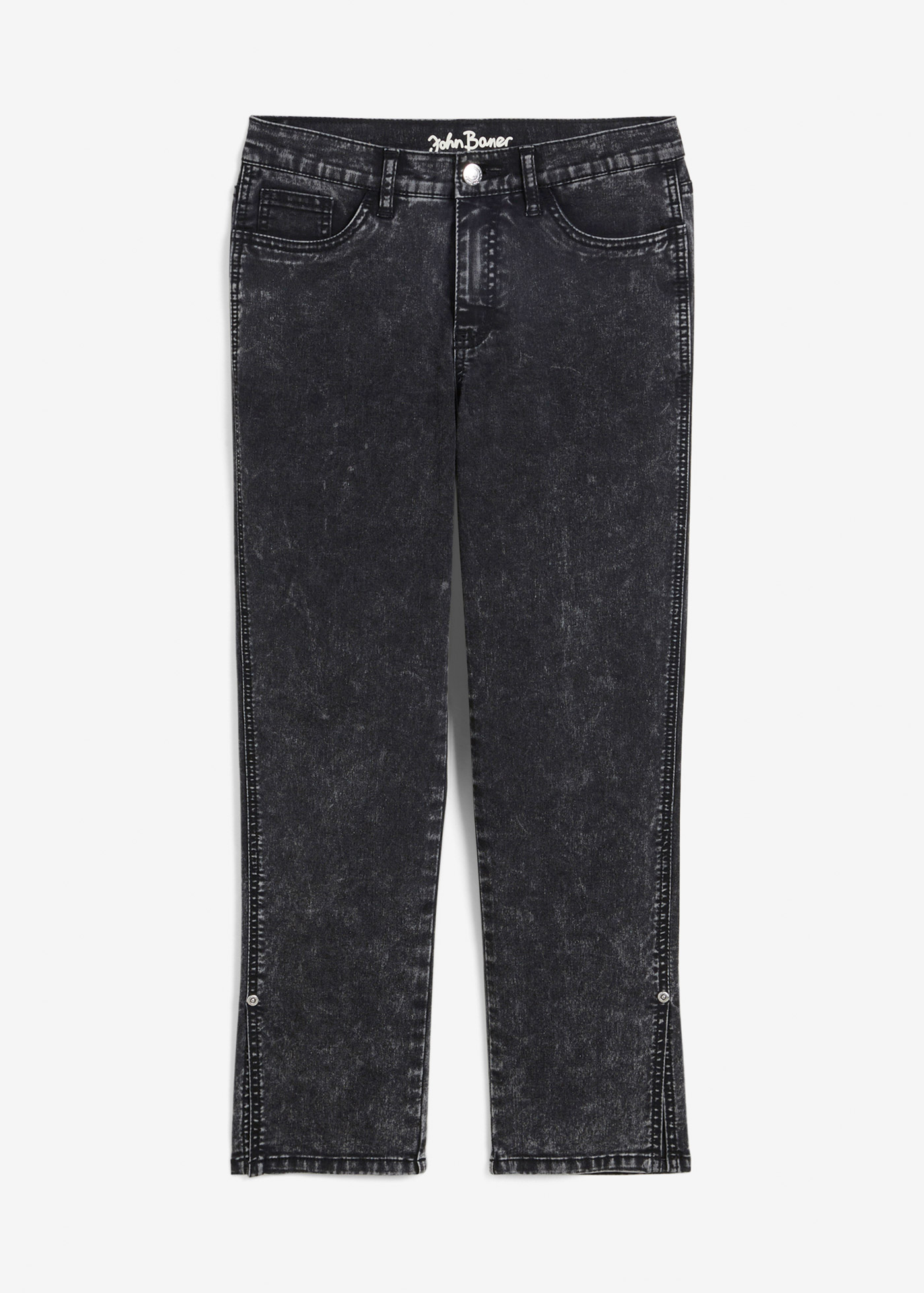 Straight Jeans Mid Waist, cropped Stretch von bonprix