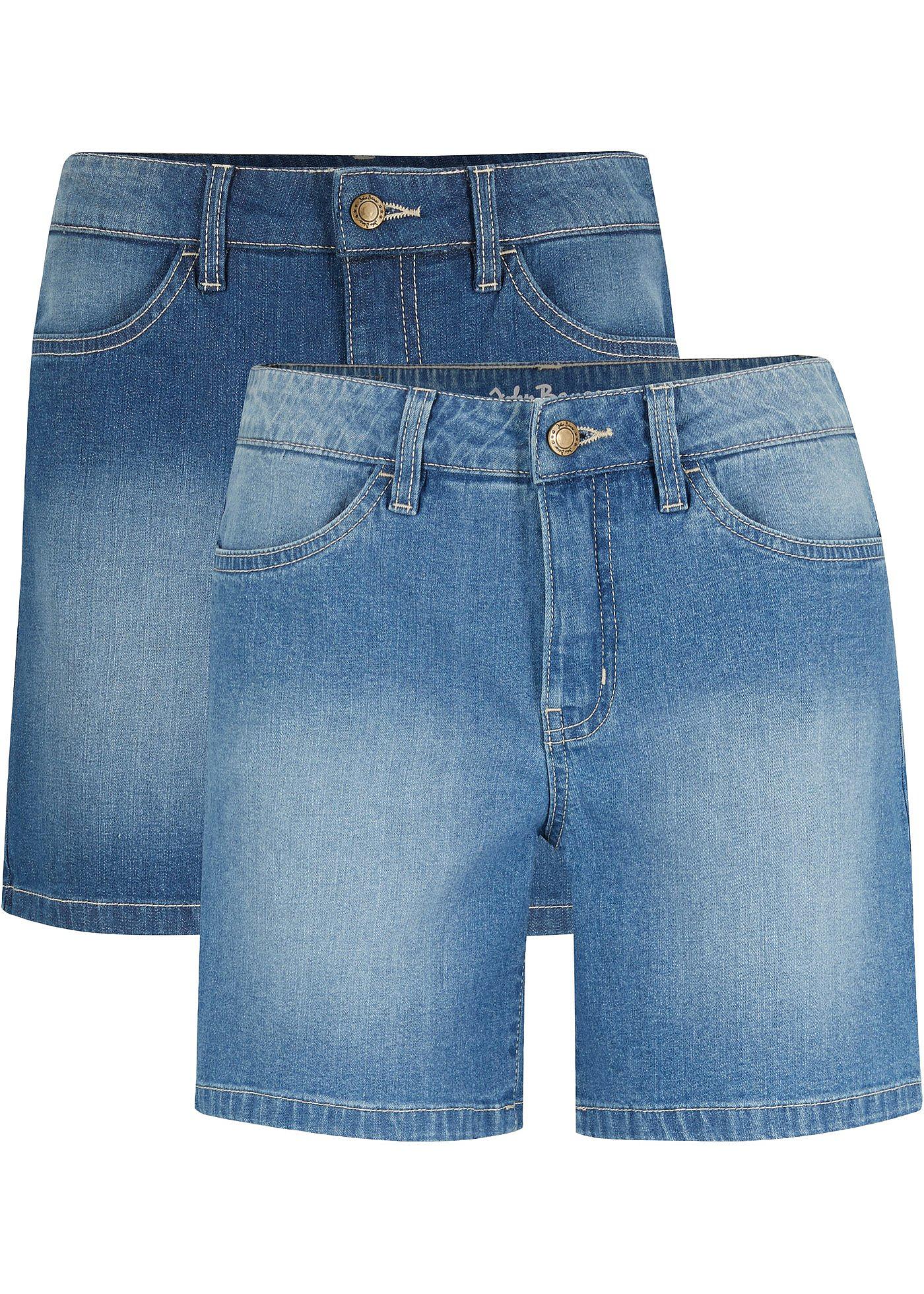 Stretch-Jeans-Shorts, 2er Pack von bonprix