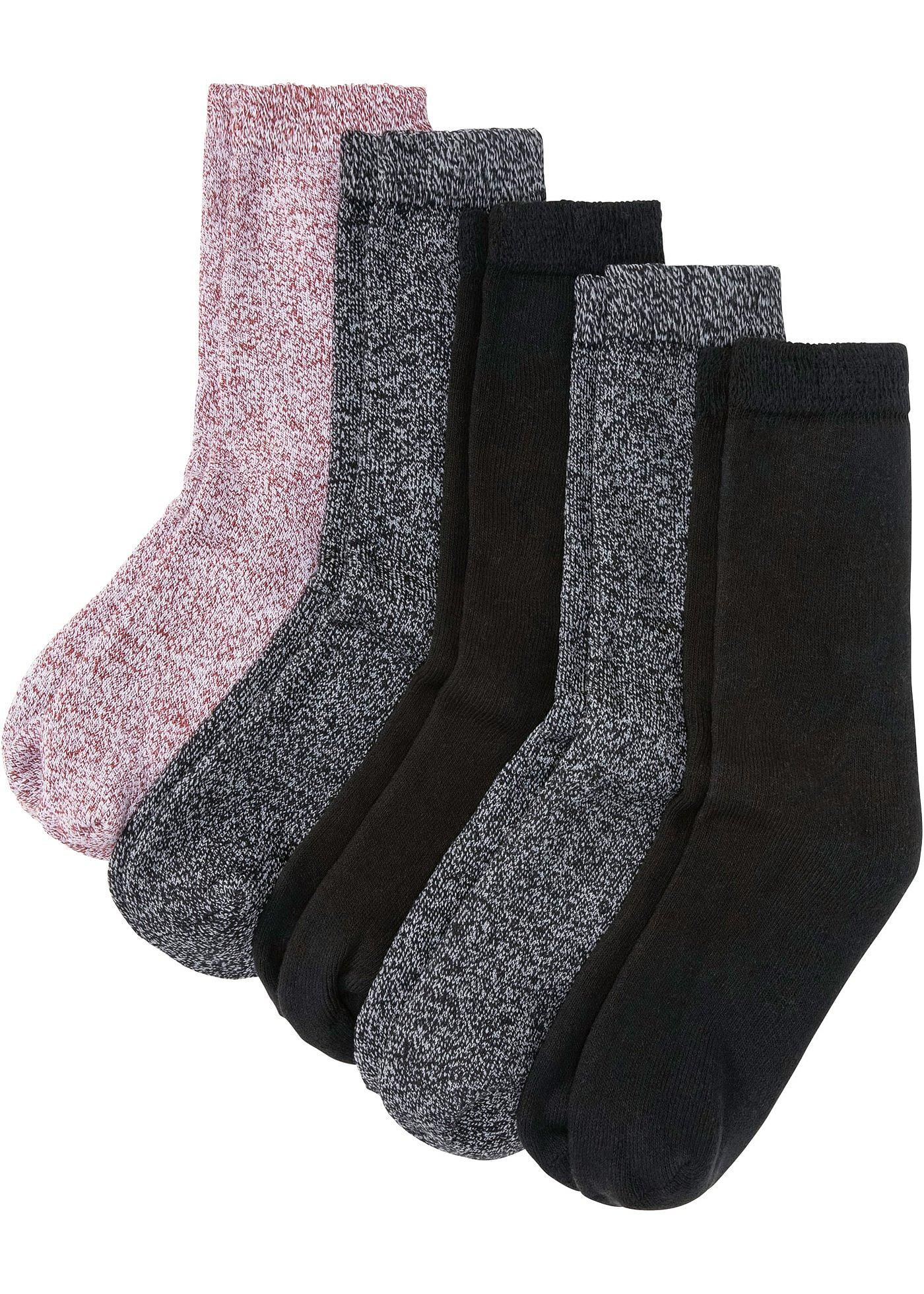 Thermo Frottee Socken mit Bio-Baumwolle (5er Pack) von bonprix