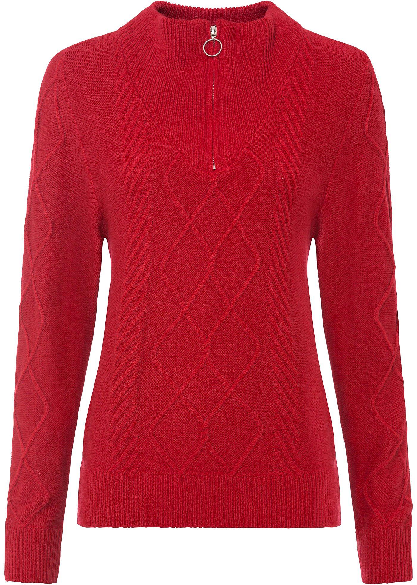 Troyer Pullover mit Zopfmuster von bonprix