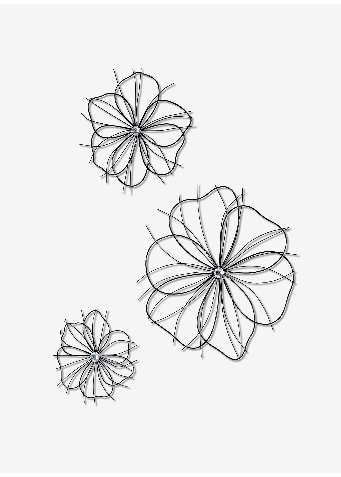 Wanddeko in Blumen-Form (3-tlg.Set) von bonprix