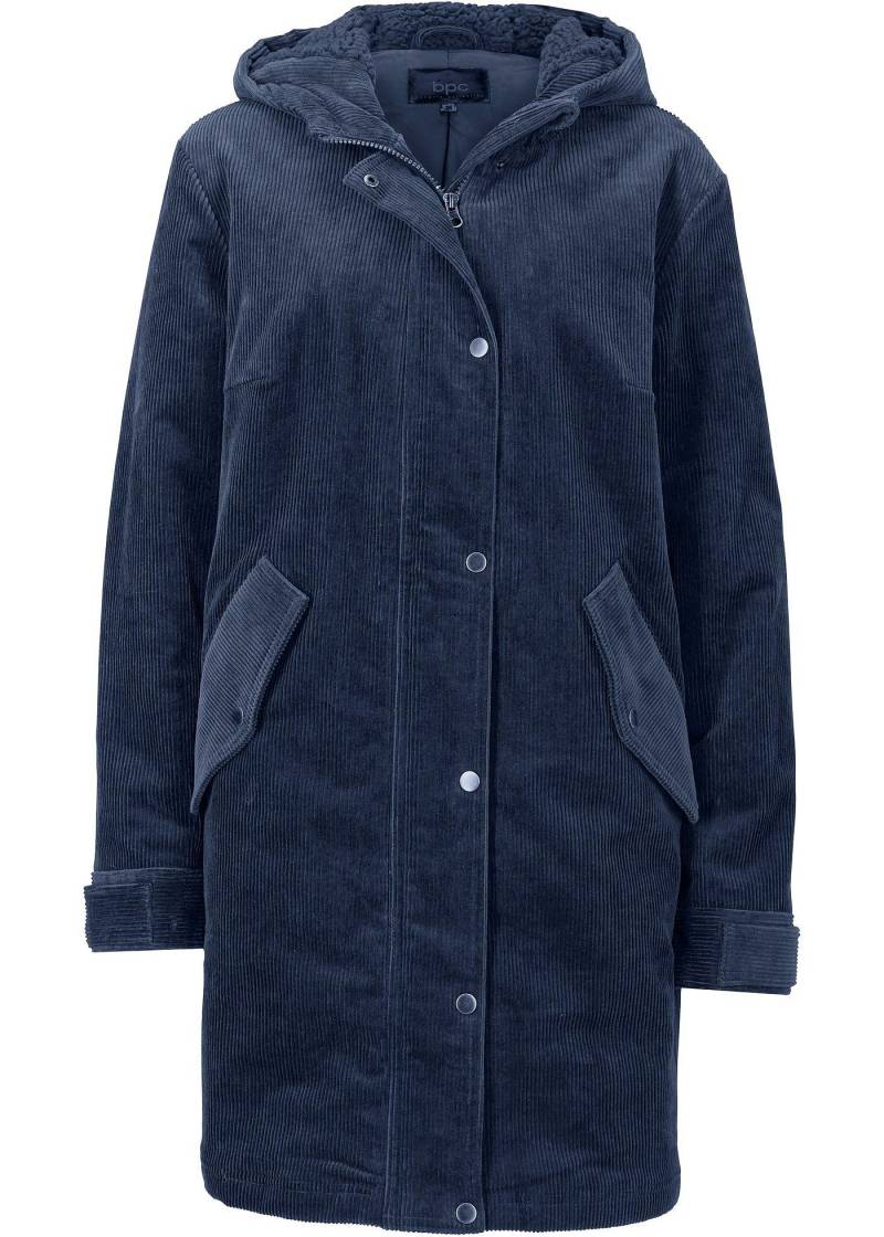 Warmer Cord-Parka mit Teddy-Futter in der Kapuze, in A-Linie von bonprix