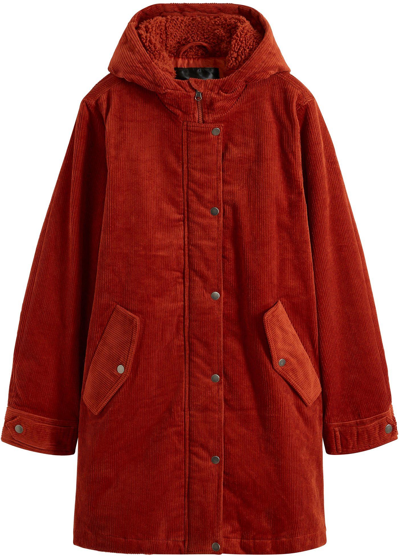 Warmer Cord-Parka mit Teddy-Futter in der Kapuze, in A-Linie von bonprix