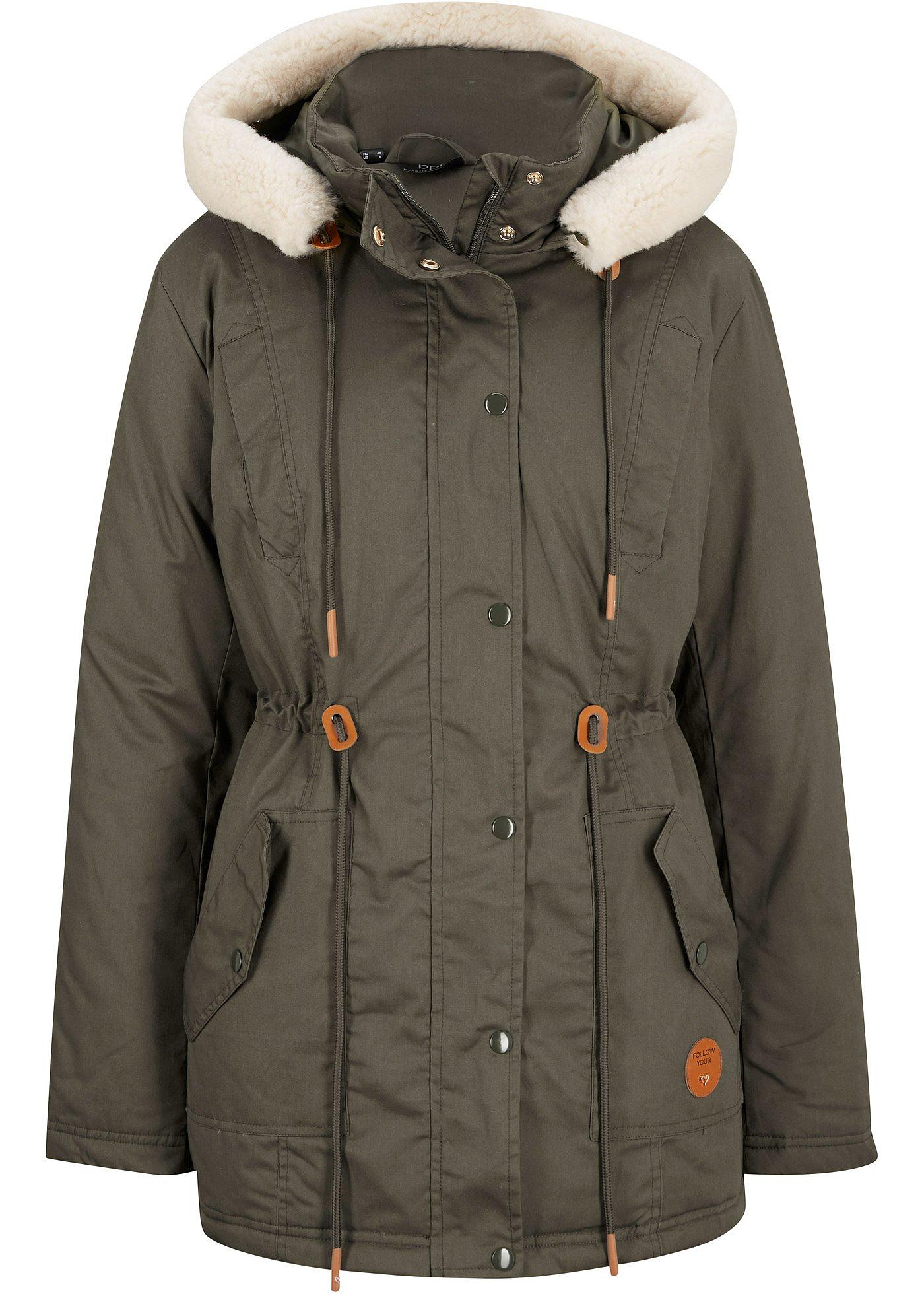 Wattierter Parka mit Fellimitat-Besatz von bonprix