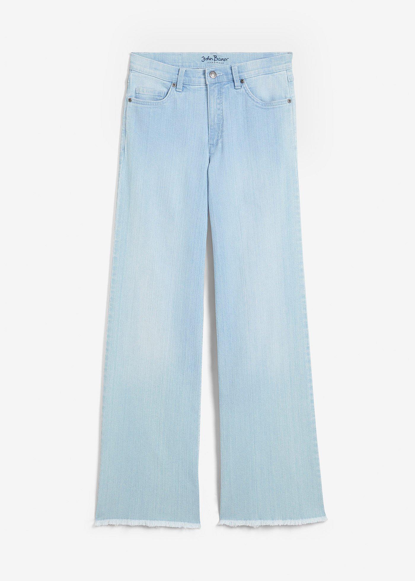 Wide Leg Jeans High Waist, Stretch von bonprix