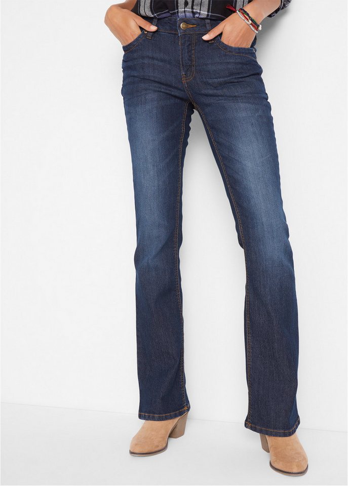 bonprix Bootcut-Jeans 5-Pocket-Stil, Boot-Cut, ausgestelltes Bein, normale Leibhöhe von bonprix