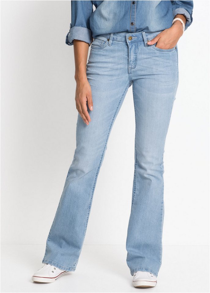 bonprix Bootcut-Jeans im Five-Pocket Style und dezentem Used-Look von bonprix