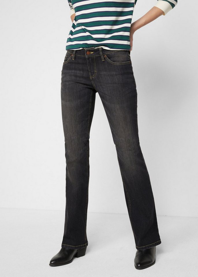 bonprix Bootcut-Jeans im Five-Pocket Style und dezentem Used-Look von bonprix