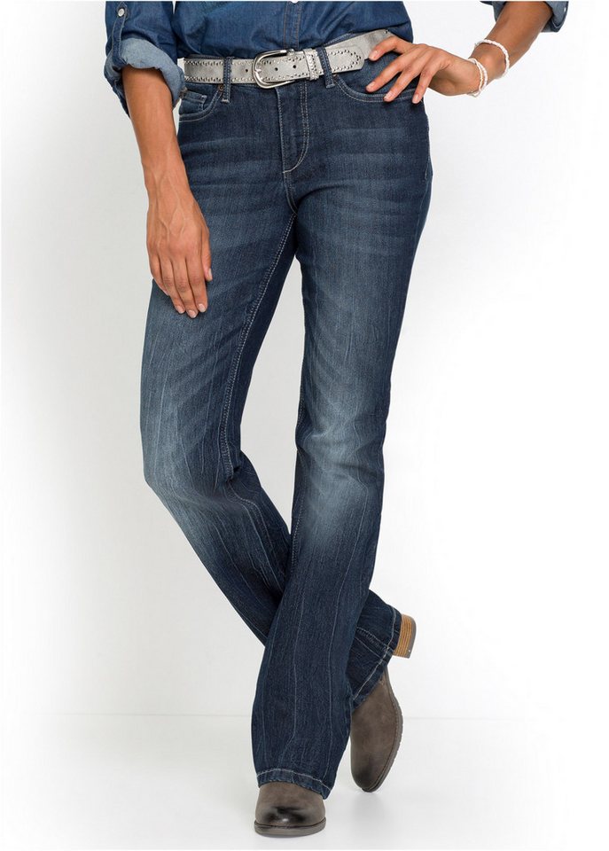 bonprix Bootcut-Jeans im Five-Pocket Style und mit leichtem used Effekt von bonprix