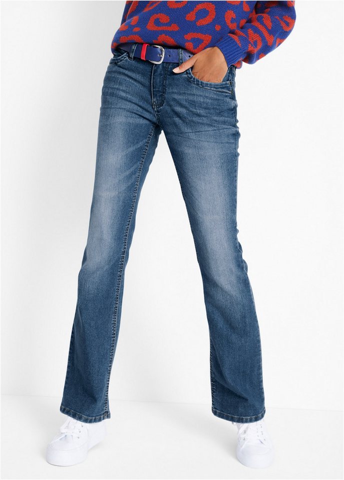 bonprix Bootcut-Jeans 5-Pocket-Stil, Boot-Cut, ausgestelltes Bein, normale Leibhöhe von bonprix