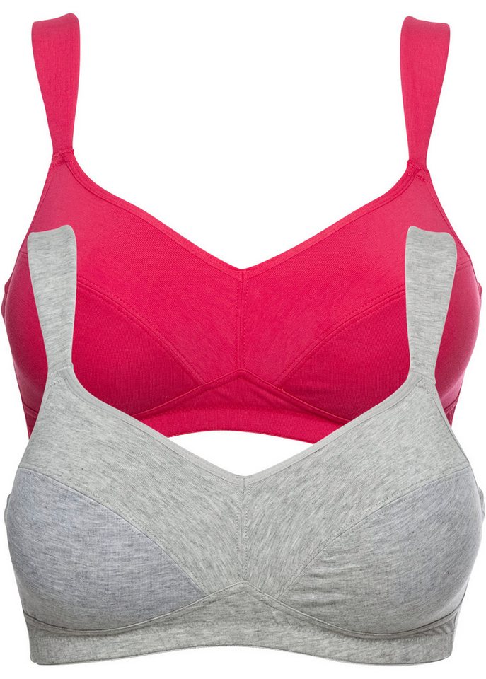 bonprix Büstenhebe (Packung, 2-tlg., 2) BH ohne Bügel mit Baumwolle (2er Pack) von bonprix