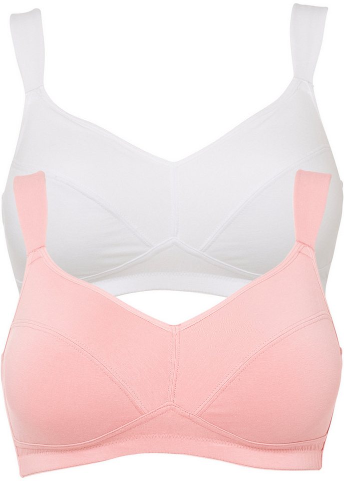 bonprix Büstenhebe (Packung, 2-tlg., 2) BH ohne Bügel mit Baumwolle (2er Pack) von bonprix