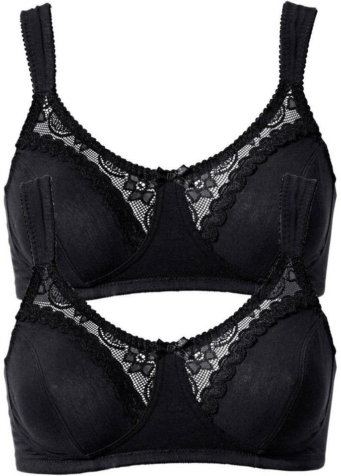 bonprix Büstenhebe (Packung, 2-tlg., 2) BH ohne Bügel mit Baumwolle (2er Pack) von bonprix