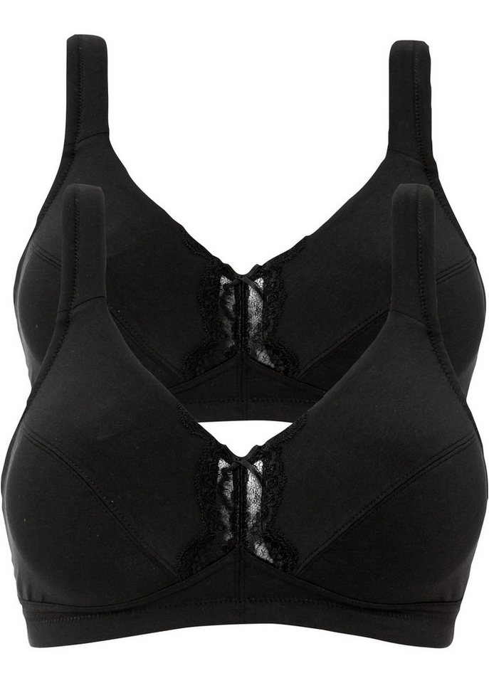 bonprix Büstenhebe (Packung, 2-tlg., 2) BH ohne Bügel mit Baumwolle (2er Pack) von bonprix