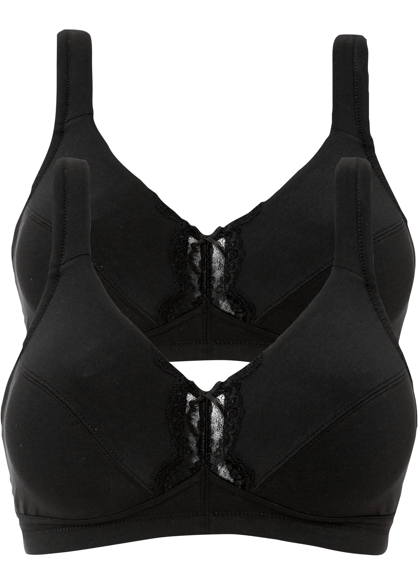 bonprix Büstenhebe "BH ohne Bügel mit Baumwolle (2er Pack)" Packung, 2, 2 Stk. BH ohne Bügel mit Baumwolle (2er Pack) von bonprix