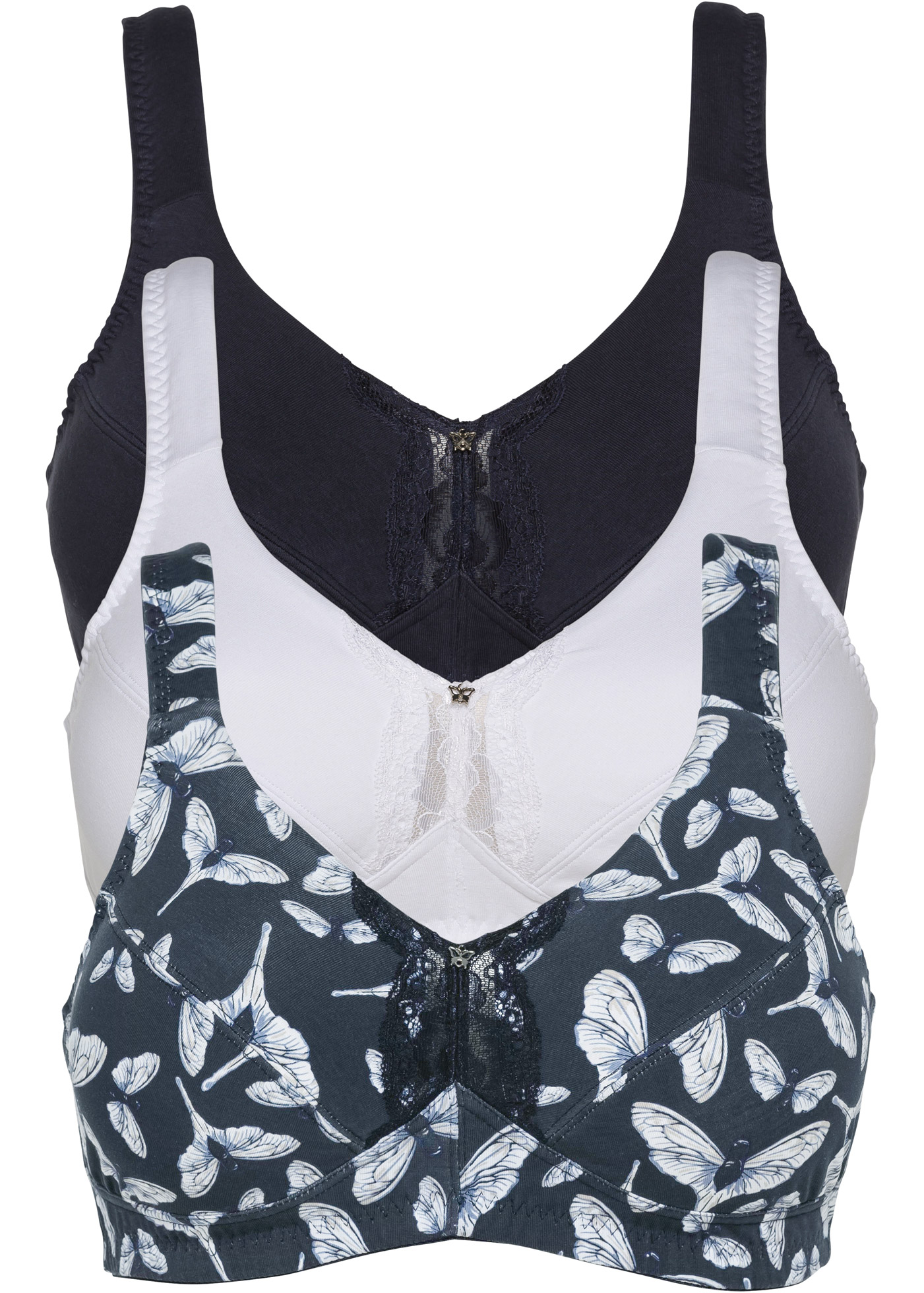 bonprix Büstenhebe "BH ohne Bügel mit Baumwolle (3er Pack)" Packung, 3, 3 Stk. BH ohne Bügel mit Baumwolle (3er Pack) von bonprix